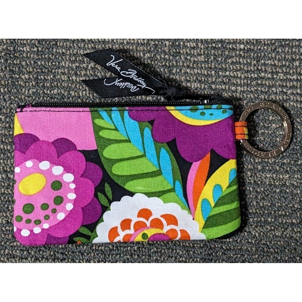 Vera Bradley Zip ID Case Coin Keyring Holder Va Va Bloom Retired NWOT Mary Kay